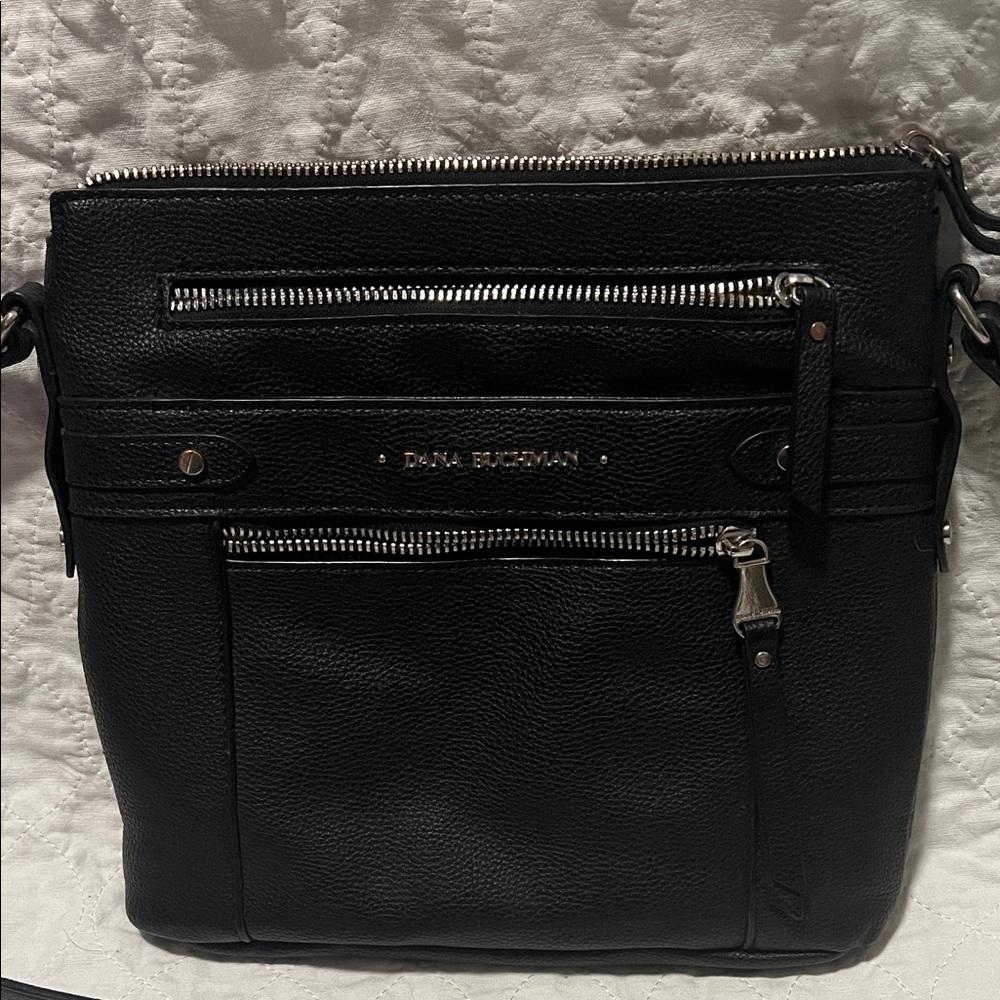 Dana Buchman Black Leather Crossbody Bag for Women